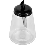 Açucareiro 250ml 14cm em Vidro Com Canudo Metal Preto